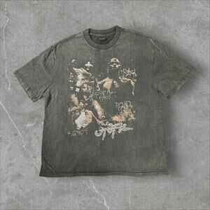Vintage-Styled Travis Scott "Utopia Live from Egypt" Graphic Tee - Faded Black